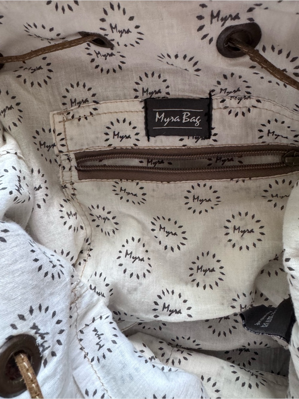 MYRA BAG Tan and Pink Boho Drawstring Shoulder Bucket Bag - Picture 12 of 14